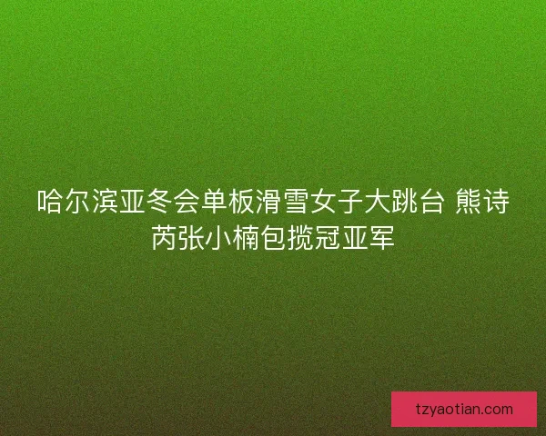 哈尔滨亚冬会单板滑雪女子大跳台 熊诗芮张小楠包揽冠亚军