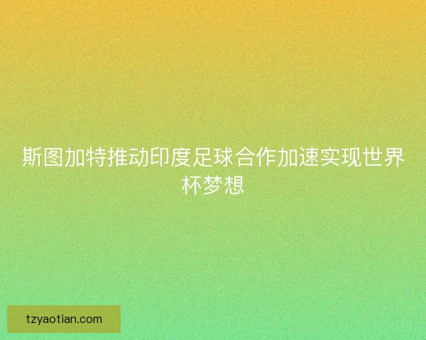 斯图加特推动印度足球合作加速实现世界杯梦想